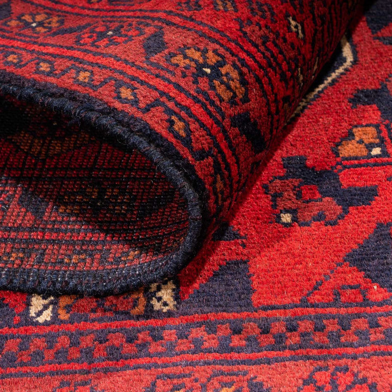 Tapis afghan - Kunduz - 146 x 102 cm - rouge foncé