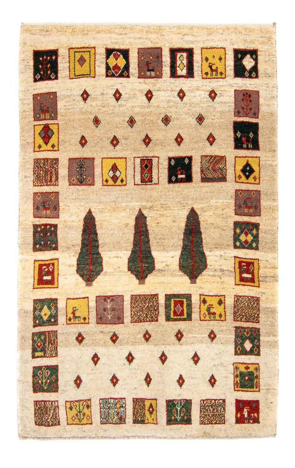 Tapis Gabbeh - Loribaft Persan - 150 x 106 cm - beige