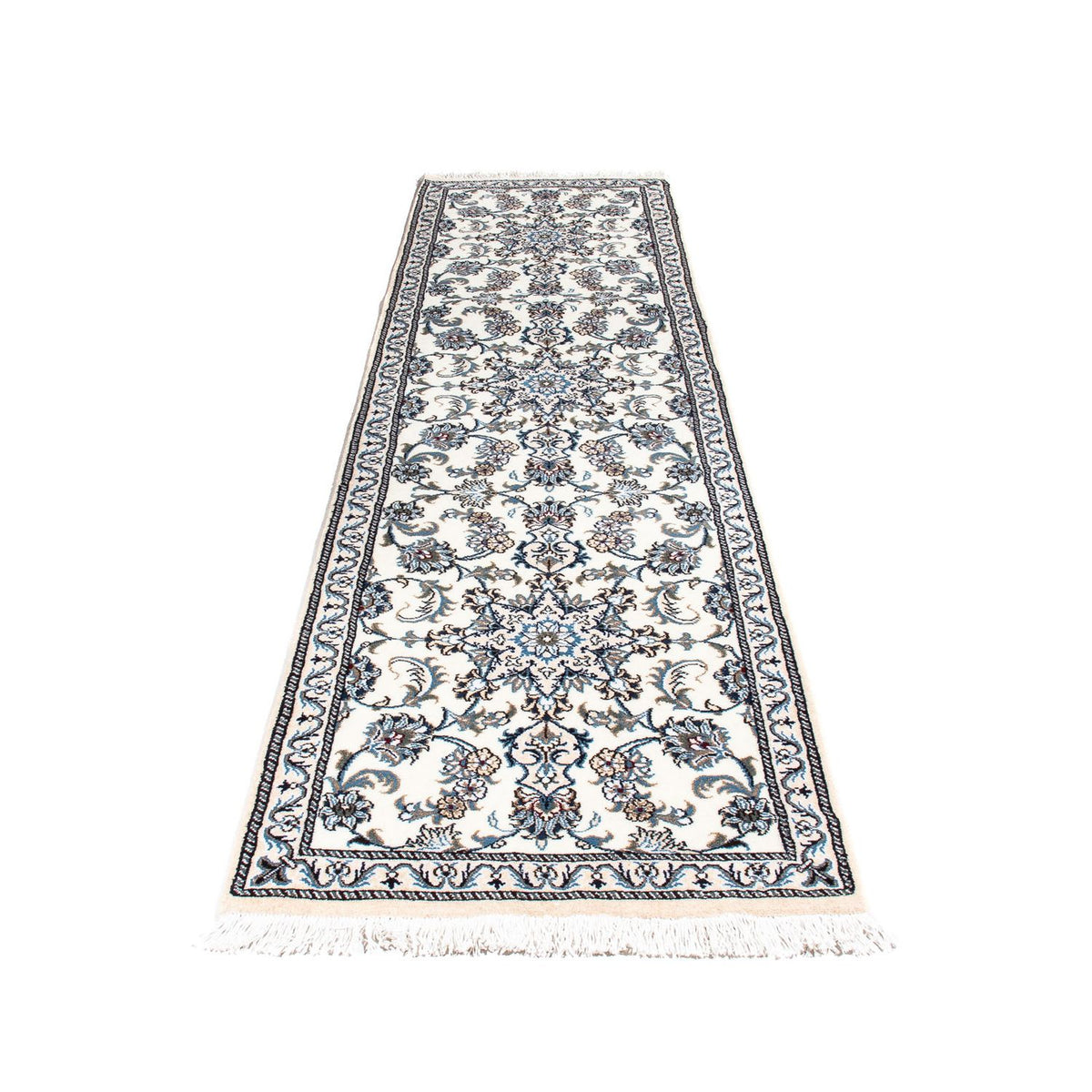 Tapis de couloir Tapis persan - Nain - 296 x 76 cm - beige