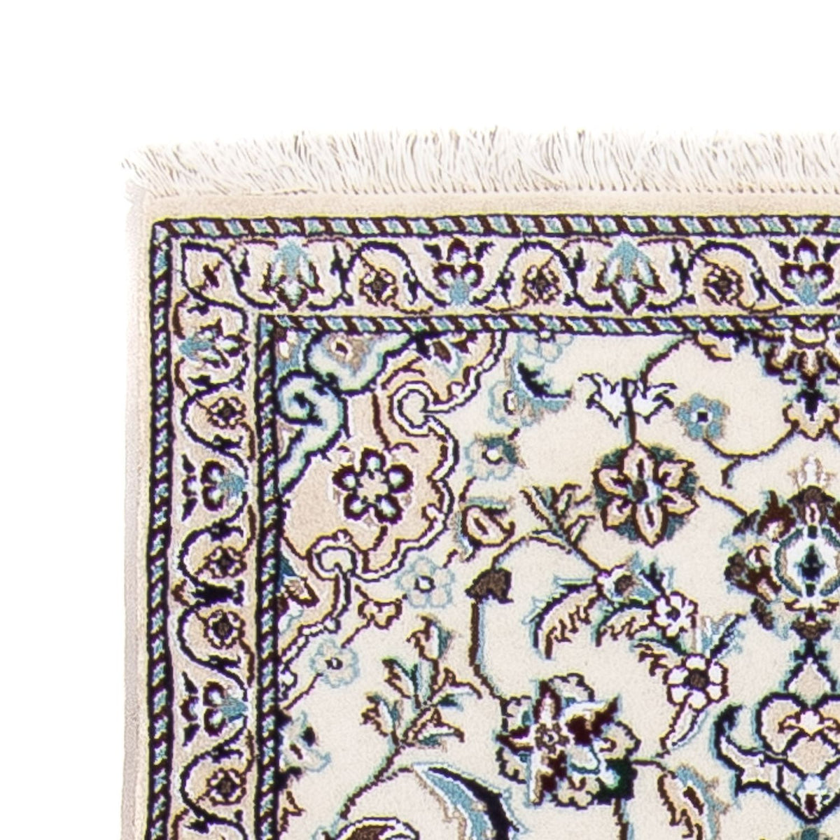 Tapis de couloir Tapis persan - Nain - Royal - 196 x 63 cm - beige