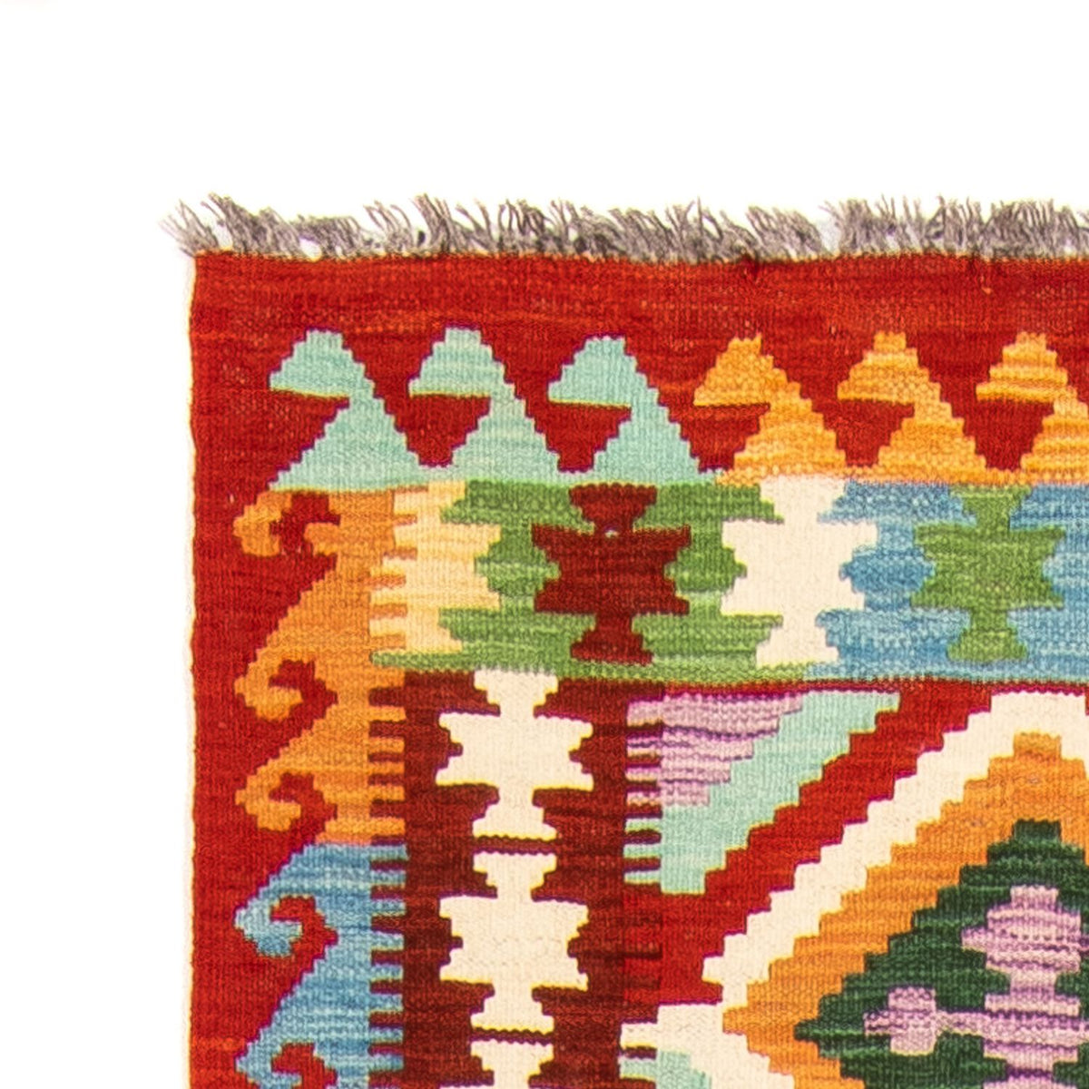 Tapis de couloir Tapis Kelim - Splash - 292 x 80 cm - multicolore