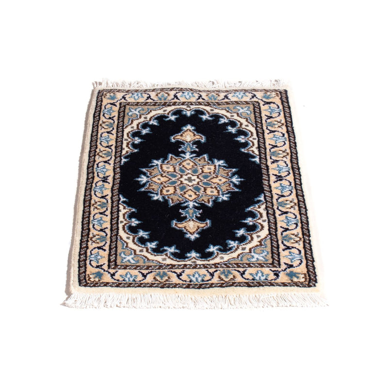Tapis persan - Nain - 60 x 40 cm - bleu foncé