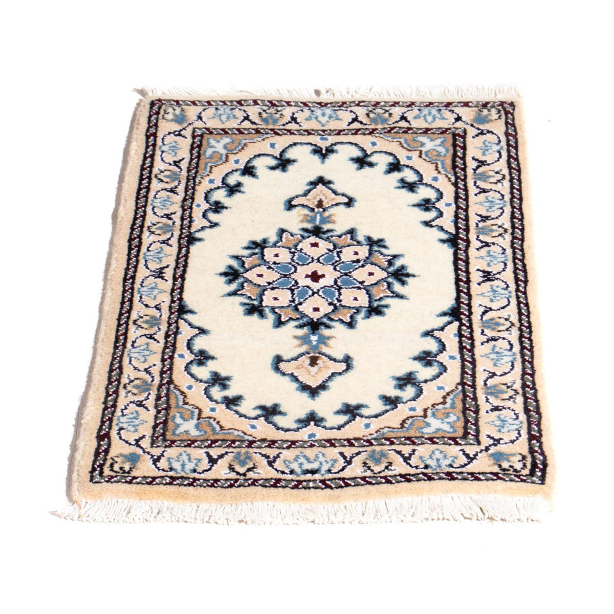 Tapis persan - Nain - 60 x 40 cm - crème