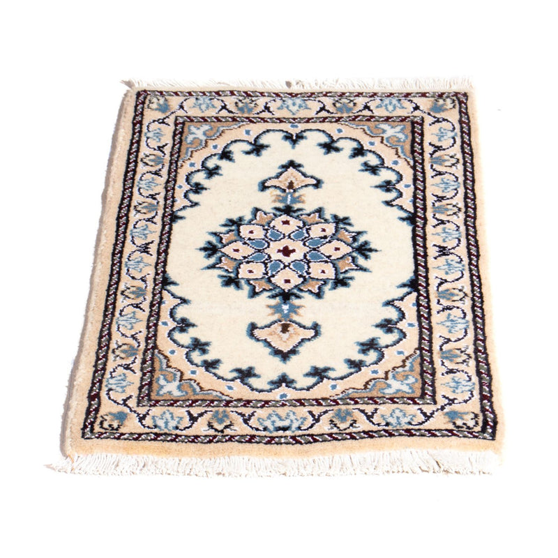 Tapis persan - Nain - 60 x 40 cm - crème