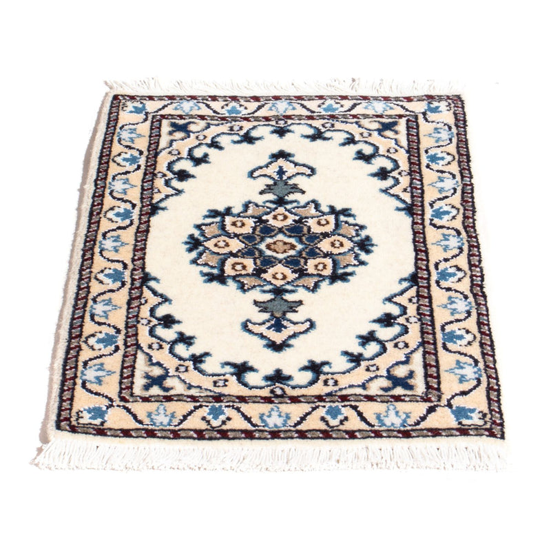 Tapis persan - Nain - 60 x 40 cm - crème