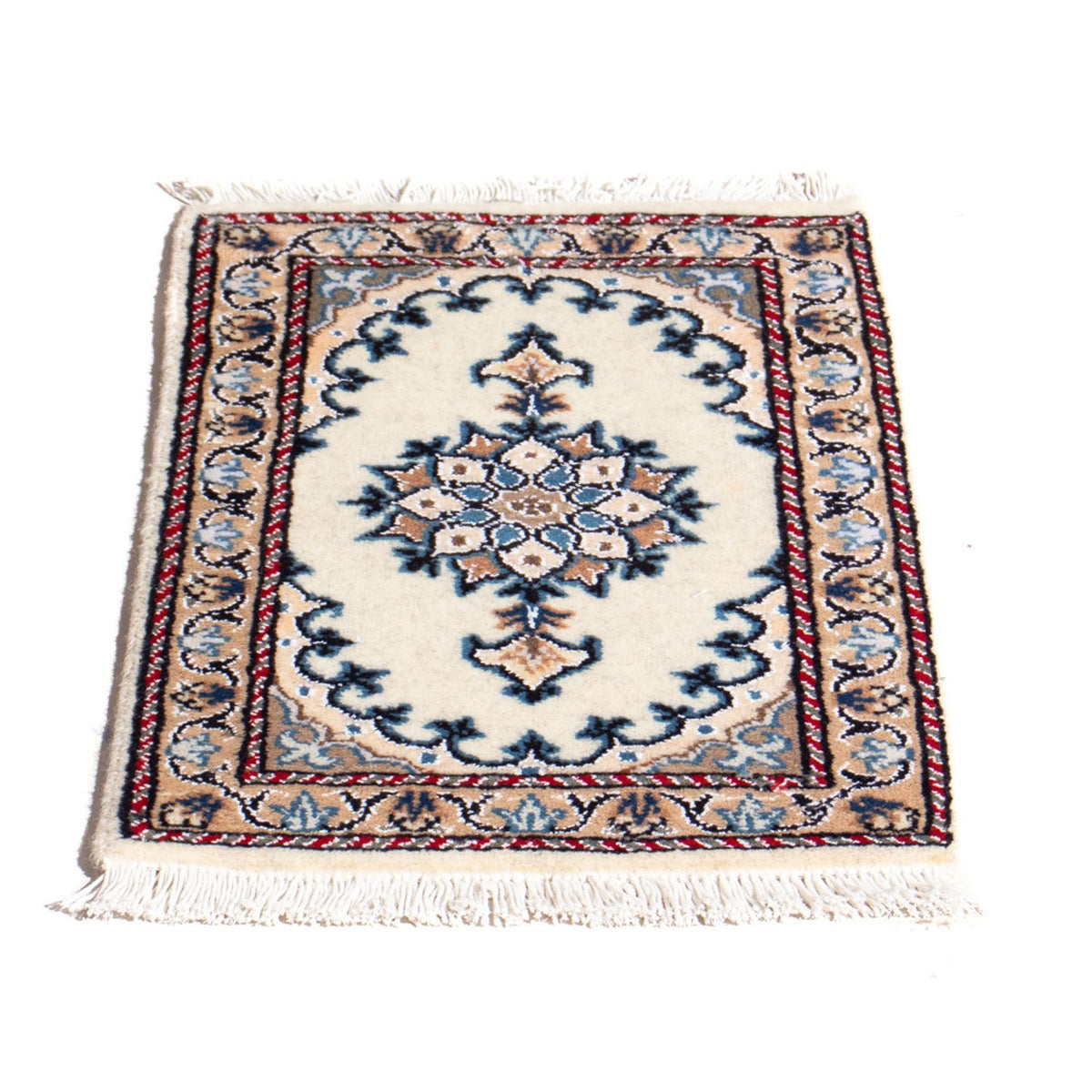 Tapis persan - Nain - 60 x 40 cm - crème