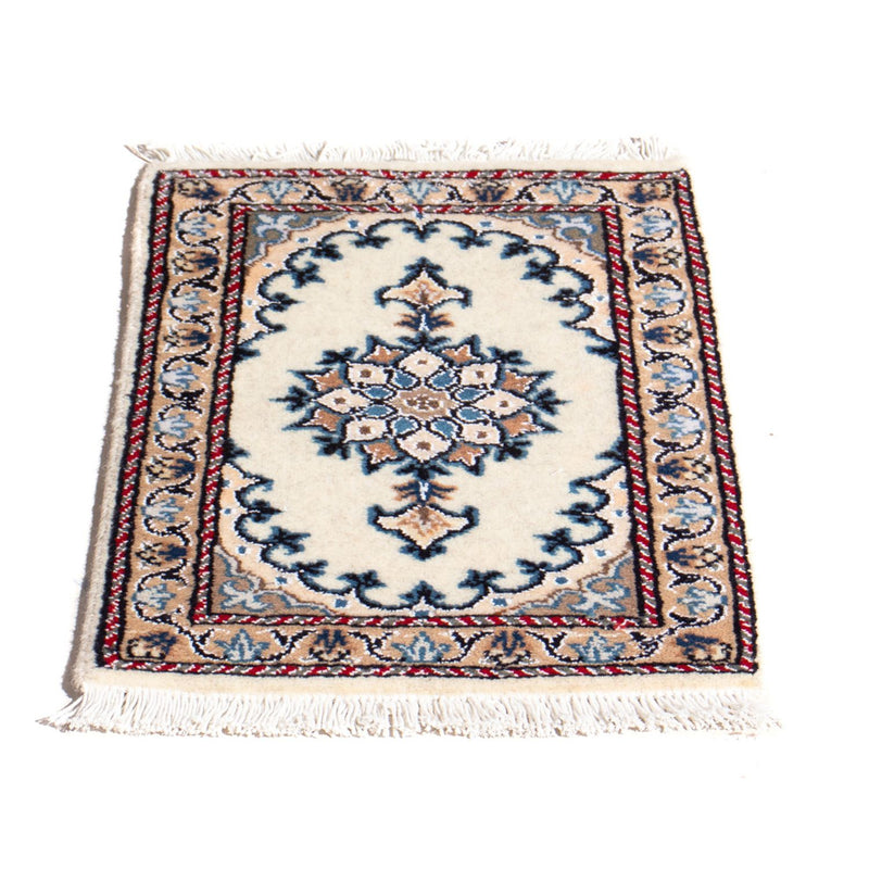 Tapis persan - Nain - 60 x 40 cm - crème