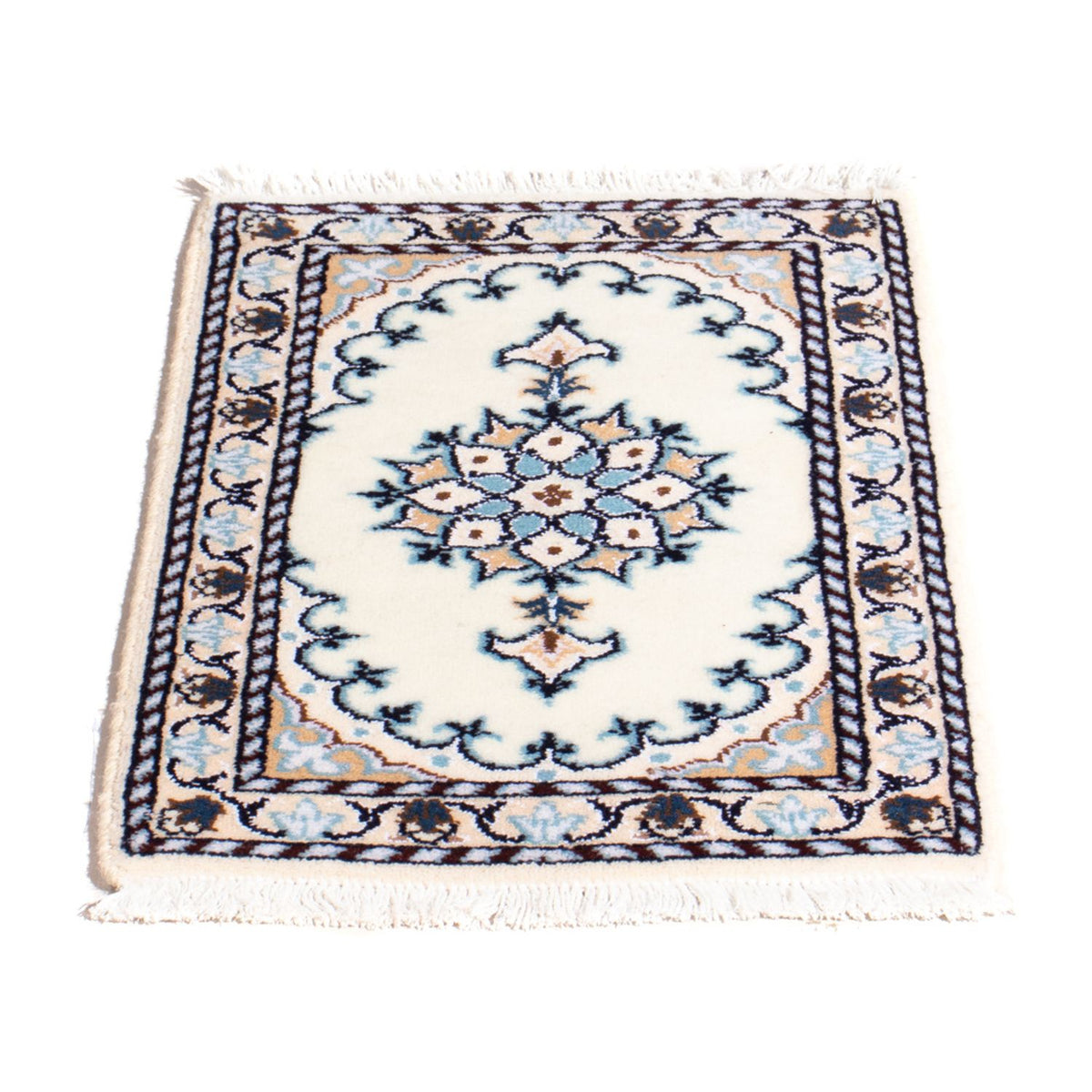 Tapis persan - Nain - 60 x 40 cm - bleu clair
