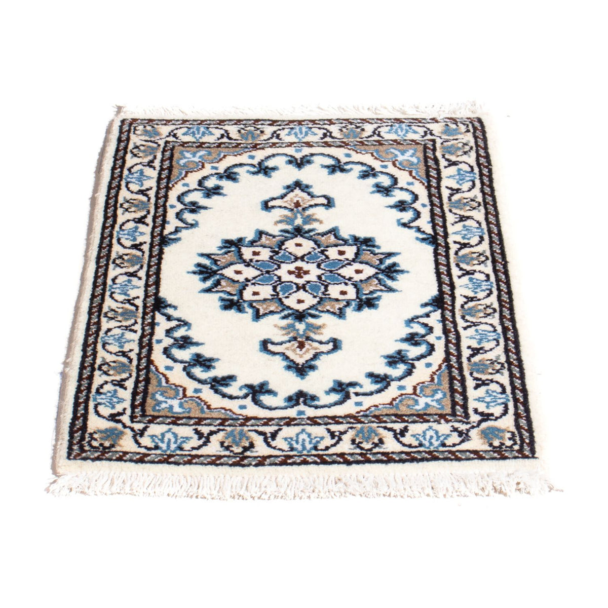 Tapis persan - Nain - 60 x 40 cm - bleu clair