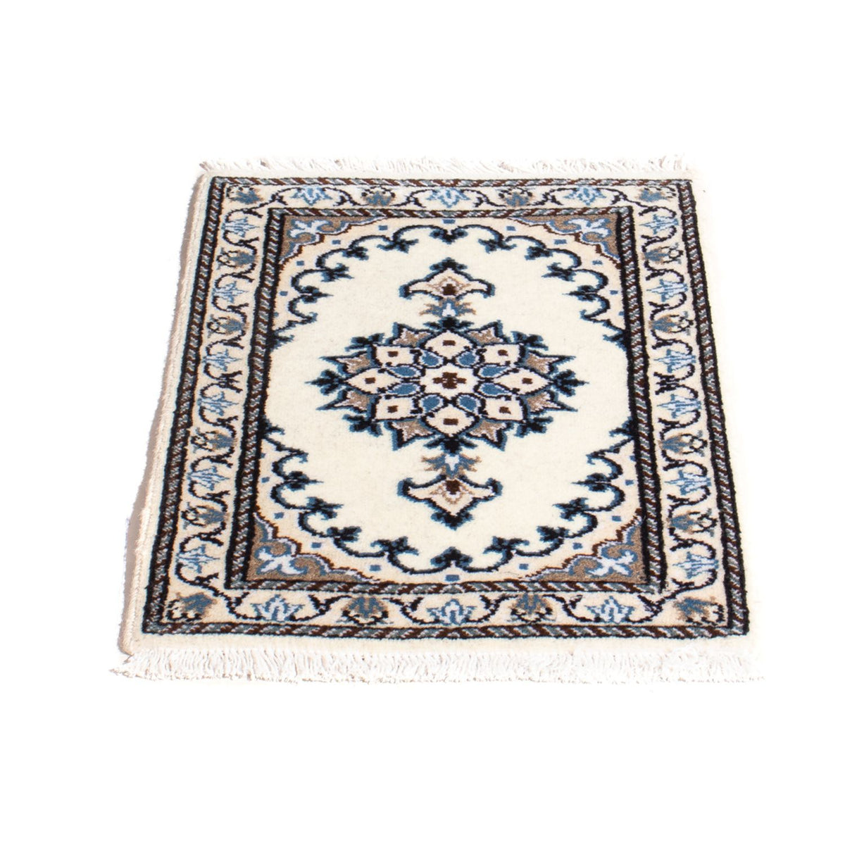 Tapis persan - Nain - 60 x 40 cm - bleu clair