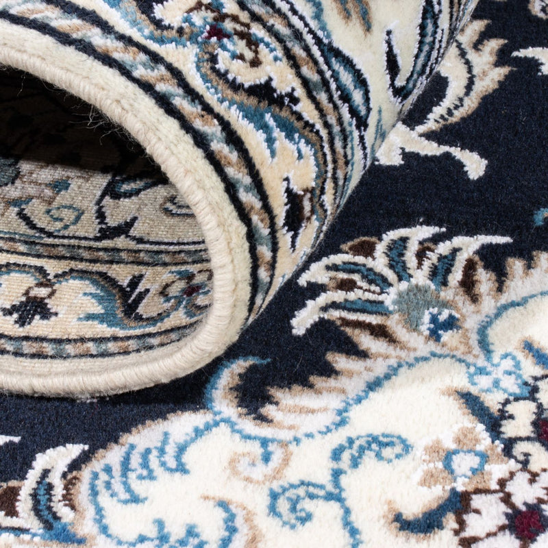 Tapis persan - Nain - 236 x 168 cm - bleu foncé