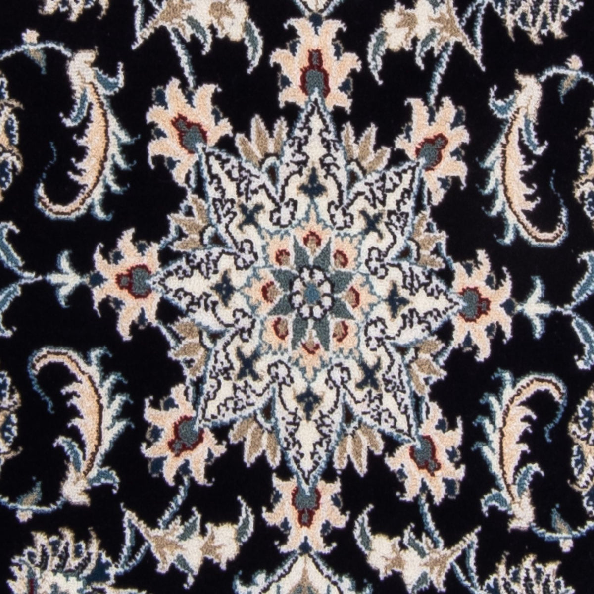 Tapis de couloir Tapis persan - Nain - 374 x 77 cm - bleu foncé