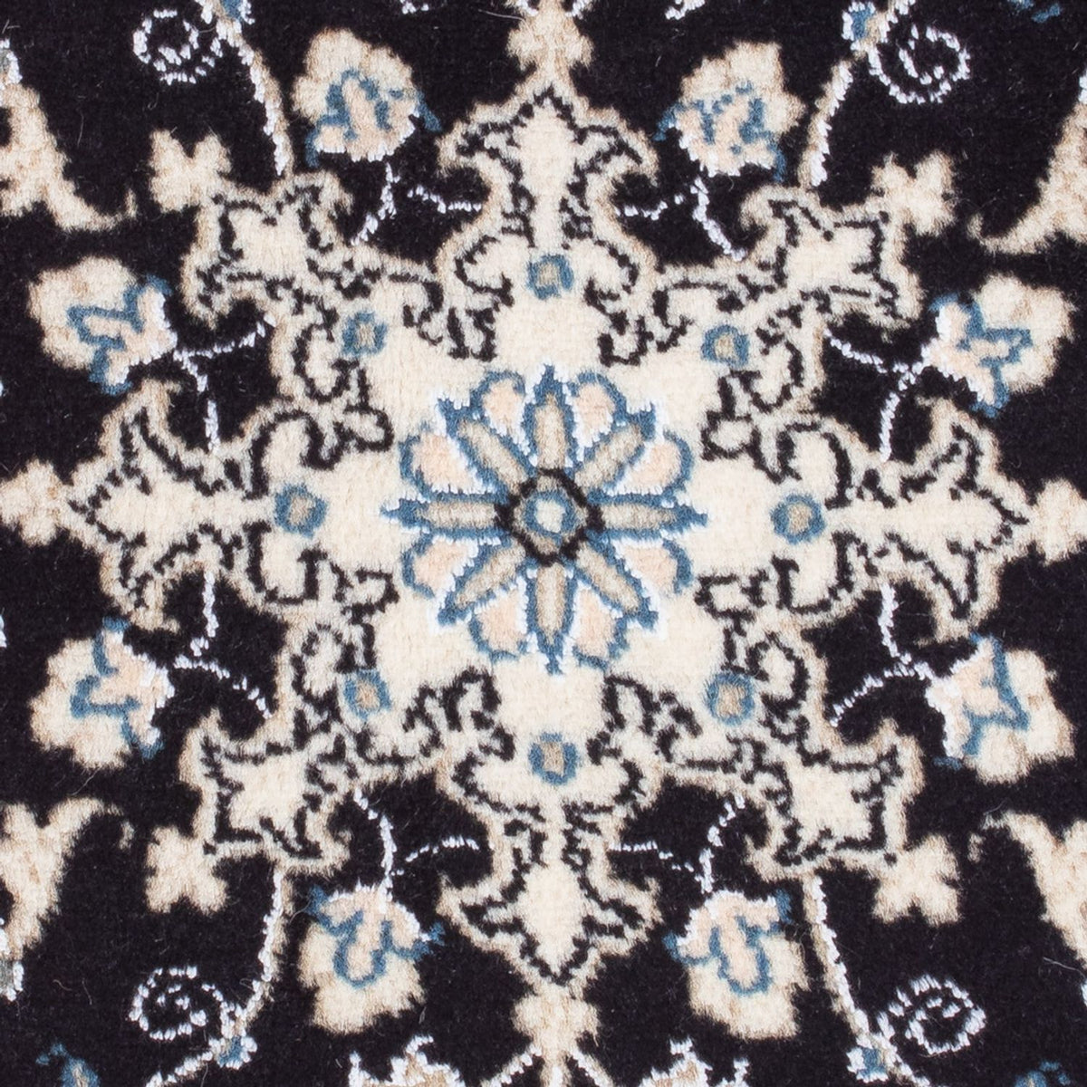 Tapis persan - Nain - 90 x 60 cm - bleu foncé