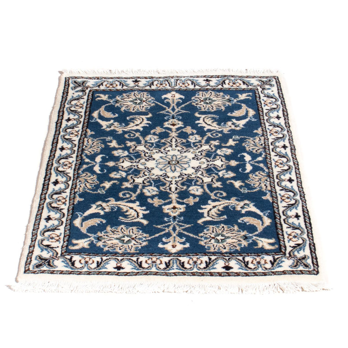 Tapis persan - Nain - 90 x 60 cm - bleu