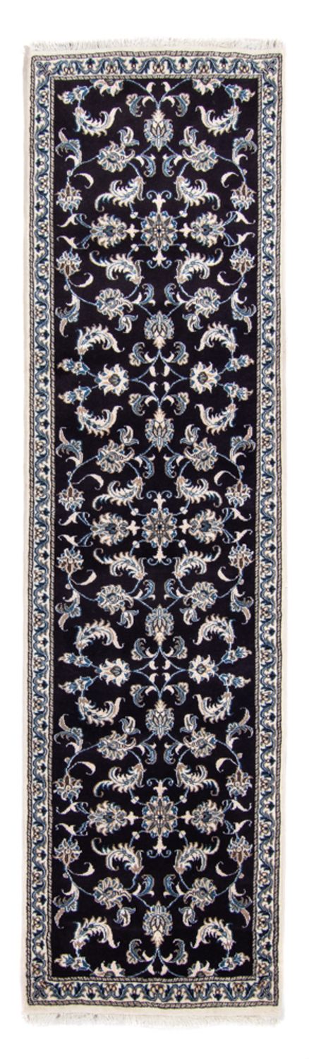 Tapis de couloir Tapis persan - Nain - 291 x 78 cm - bleu foncé