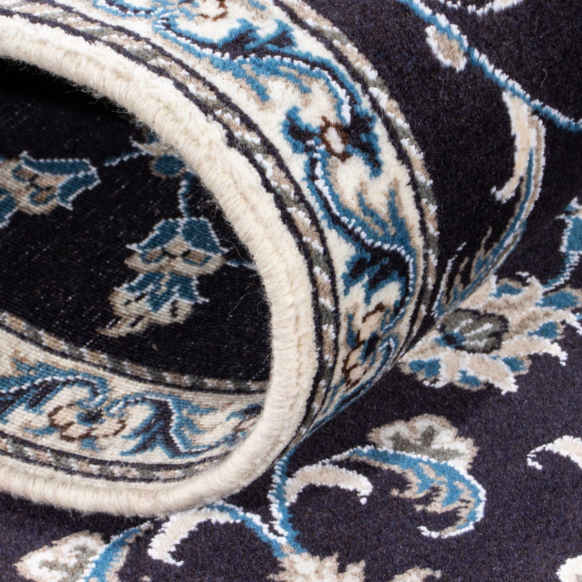 Tapis de couloir Tapis persan - Nain - 291 x 78 cm - bleu foncé