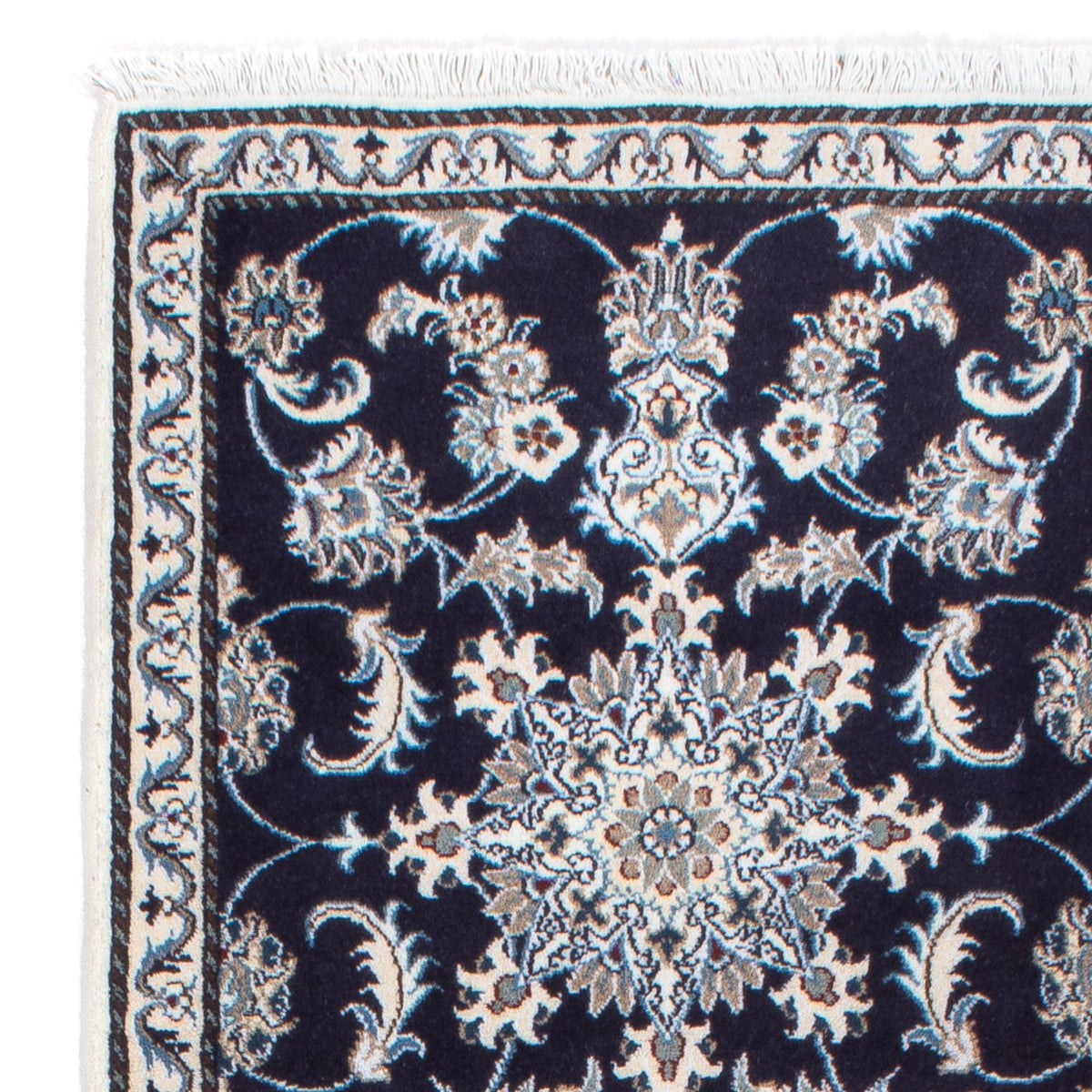 Tapis de couloir Tapis persan - Nain - 200 x 79 cm - bleu foncé
