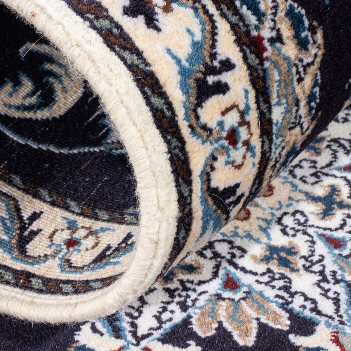 Tapis de couloir Tapis persan - Nain - 200 x 79 cm - bleu foncé