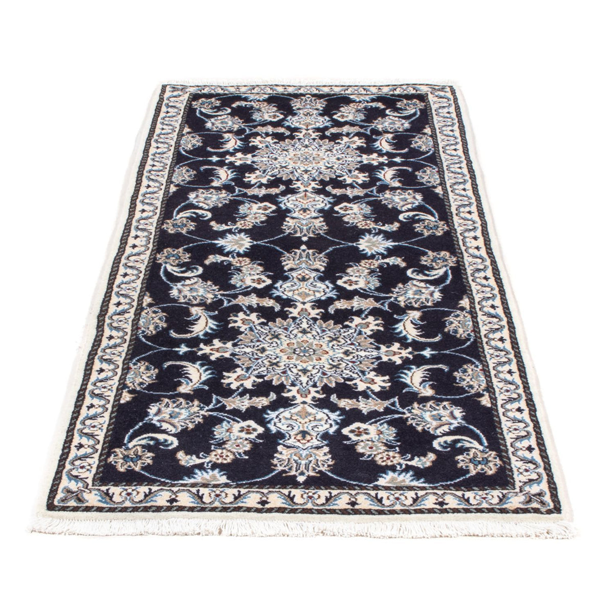 Tapis de couloir Tapis persan - Nain - 200 x 79 cm - bleu foncé