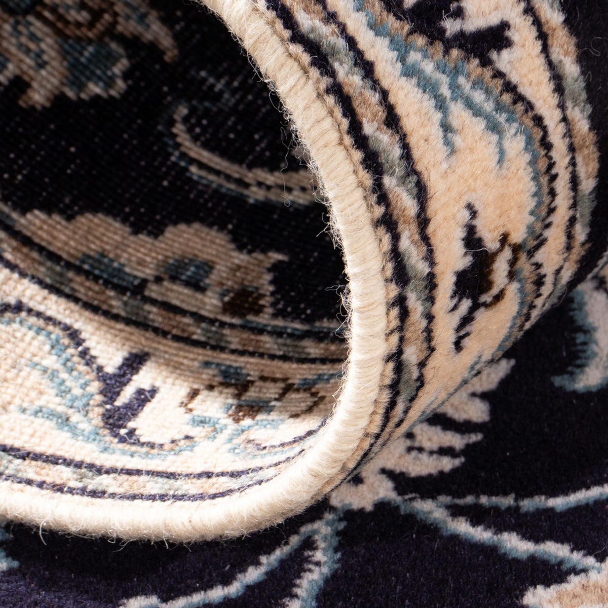 Tapis persan - Nain - 143 x 69 cm - bleu foncé