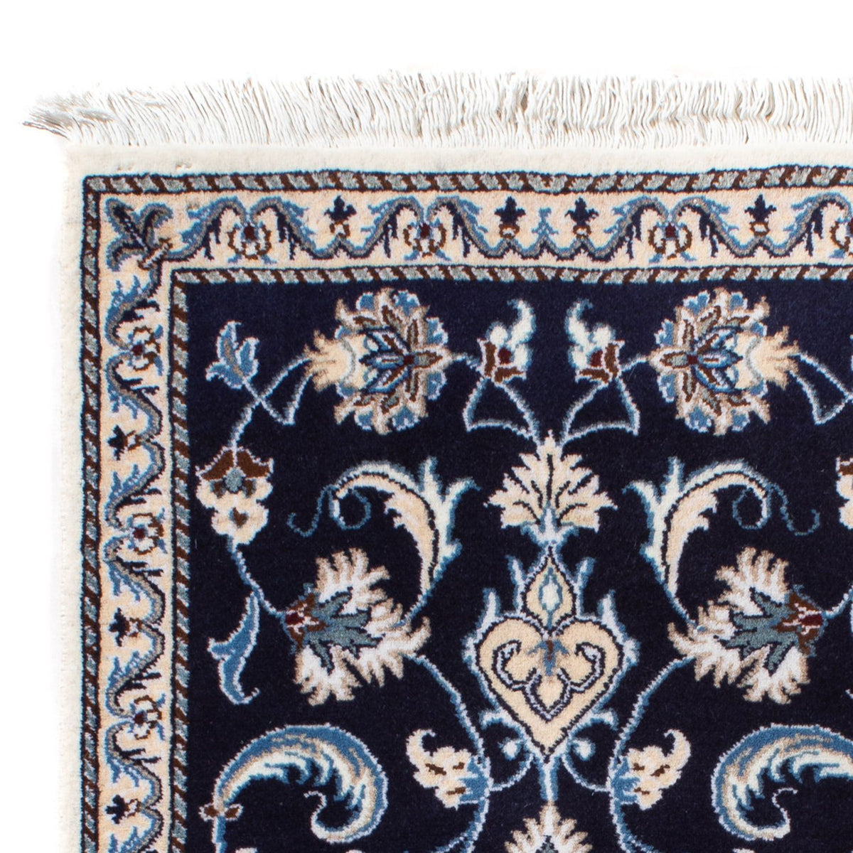 Tapis persan - Nain - 140 x 68 cm - bleu foncé