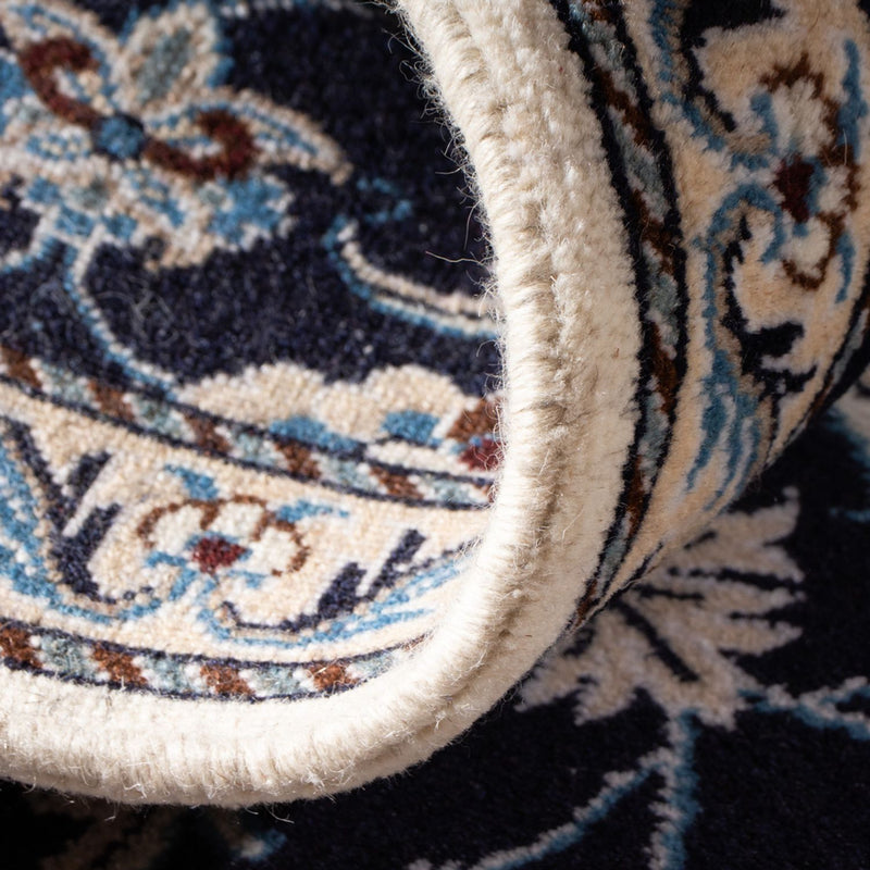 Tapis persan - Nain - 140 x 68 cm - bleu foncé