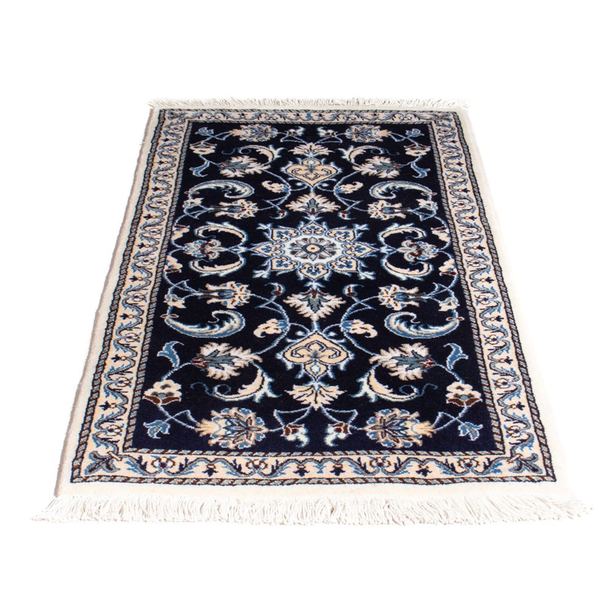 Tapis persan - Nain - 140 x 68 cm - bleu foncé