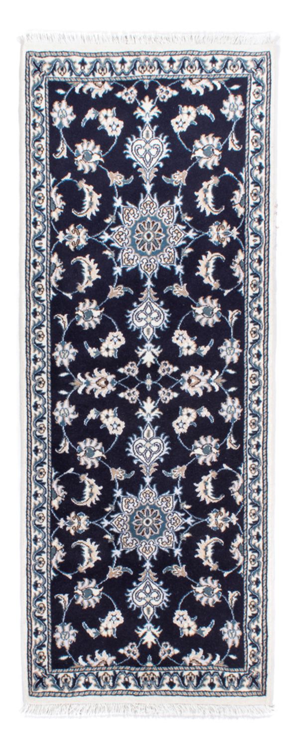 Tapis de couloir Tapis persan - Nain - 202 x 78 cm - bleu foncé