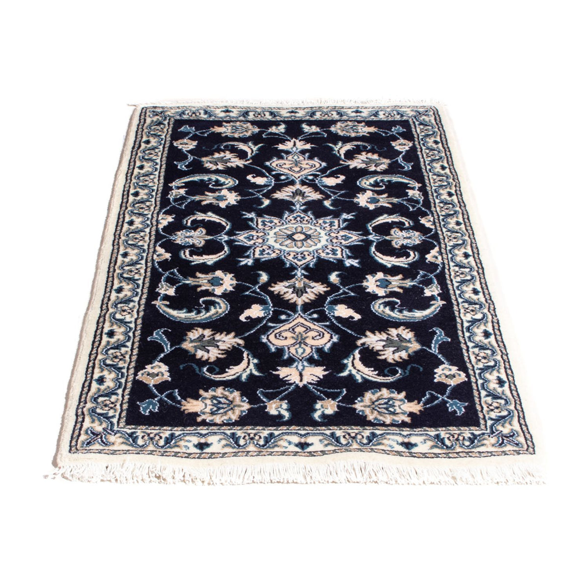 Tapis persan - Nain - 141 x 72 cm - bleu foncé