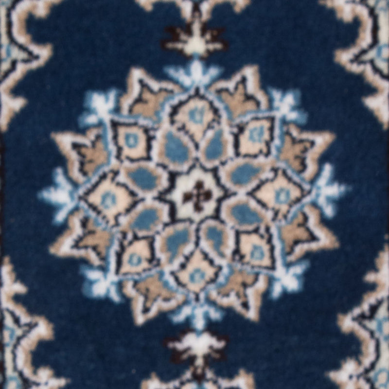 Tapis persan - Nain - 60 x 40 cm - bleu foncé