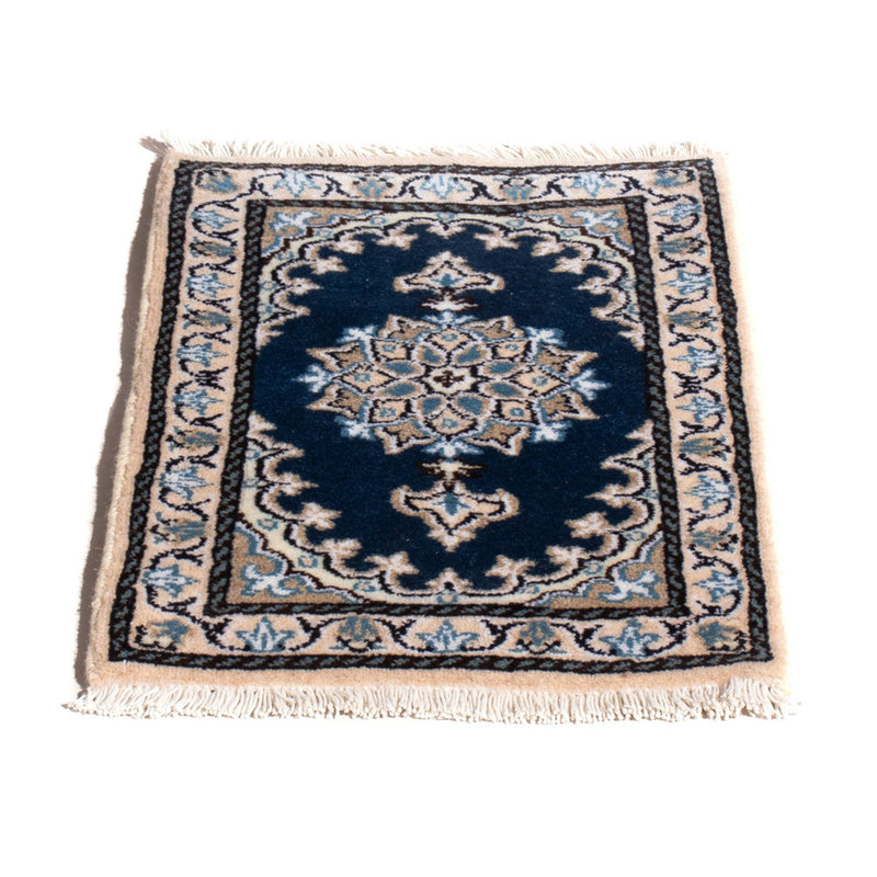 Tapis persan - Nain - 60 x 40 cm - bleu foncé