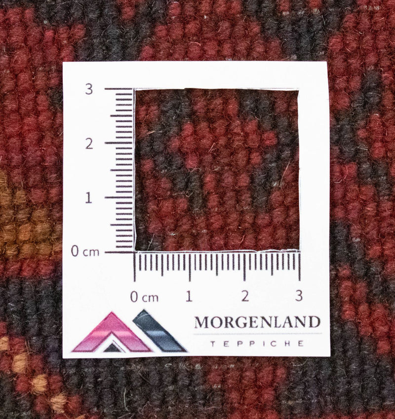 Tapis de couloir Tapis afghan - Kunduz - 390 x 82 cm - rouge