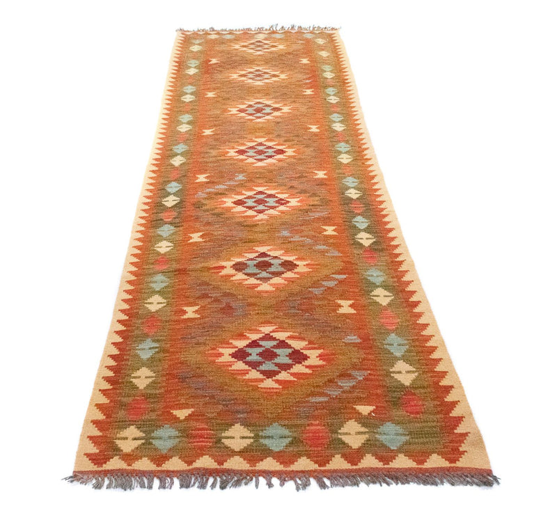 Tapis de couloir Tapis Kelim - Oriental - 300 x 80 cm - marron