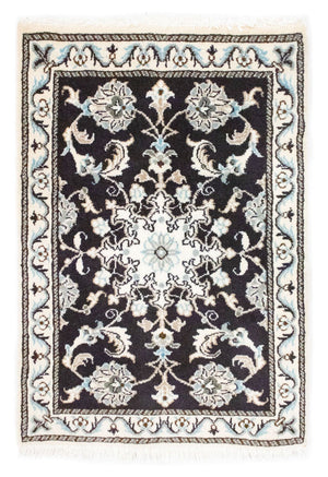 Tapis persan - Nain - 84 x 58 cm - bleu foncé