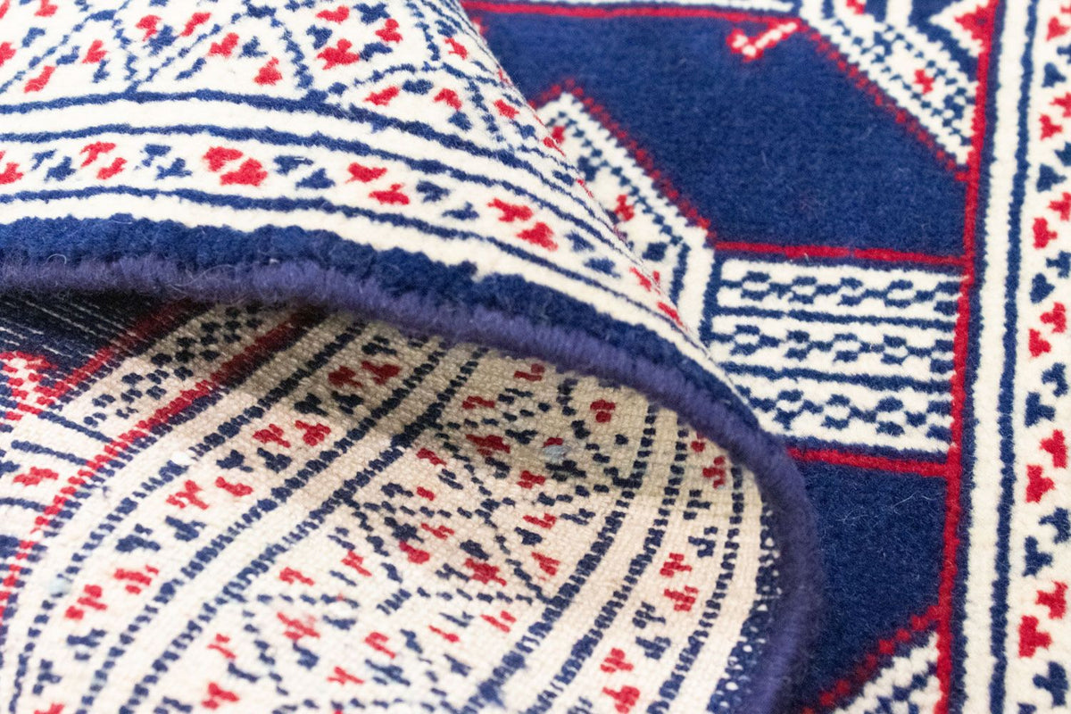 Tapis Turkaman - 88 x 62 cm - bleu