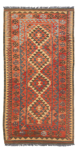 Tapis de couloir Tapis Kelim - Splash - 206 x 98 cm - multicolore