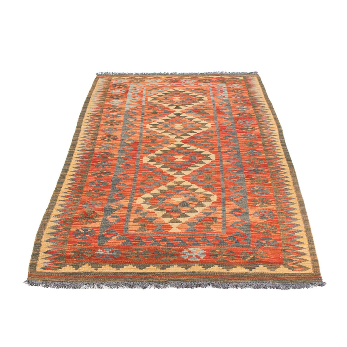 Tapis de couloir Tapis Kelim - Splash - 206 x 98 cm - multicolore