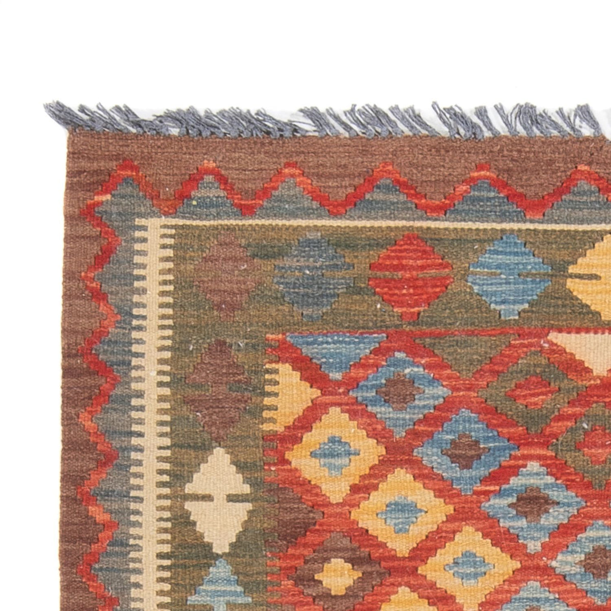 Tapis de couloir Tapis Kelim - Splash - 207 x 101 cm - multicolore