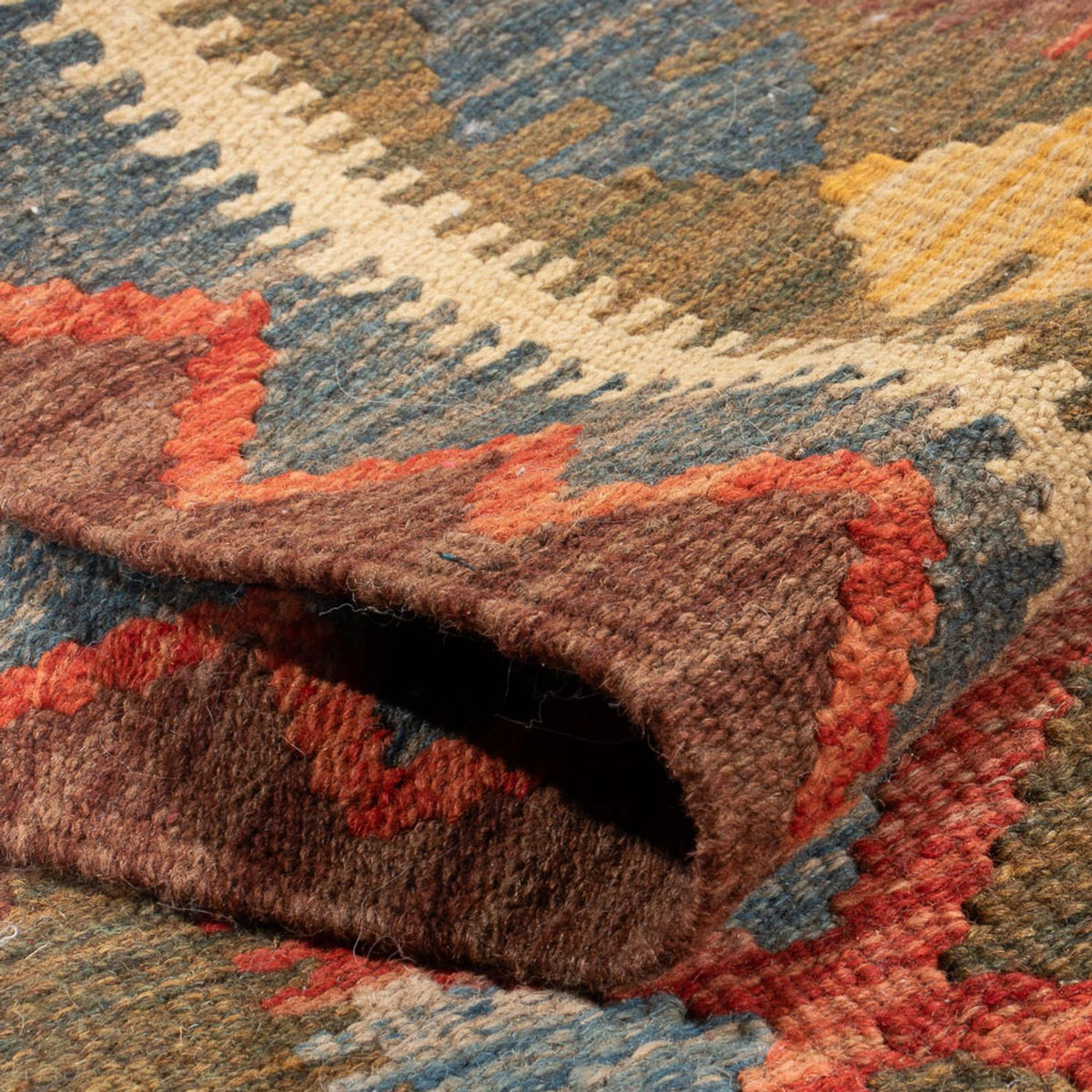 Tapis de couloir Tapis Kelim - Splash - 207 x 101 cm - multicolore