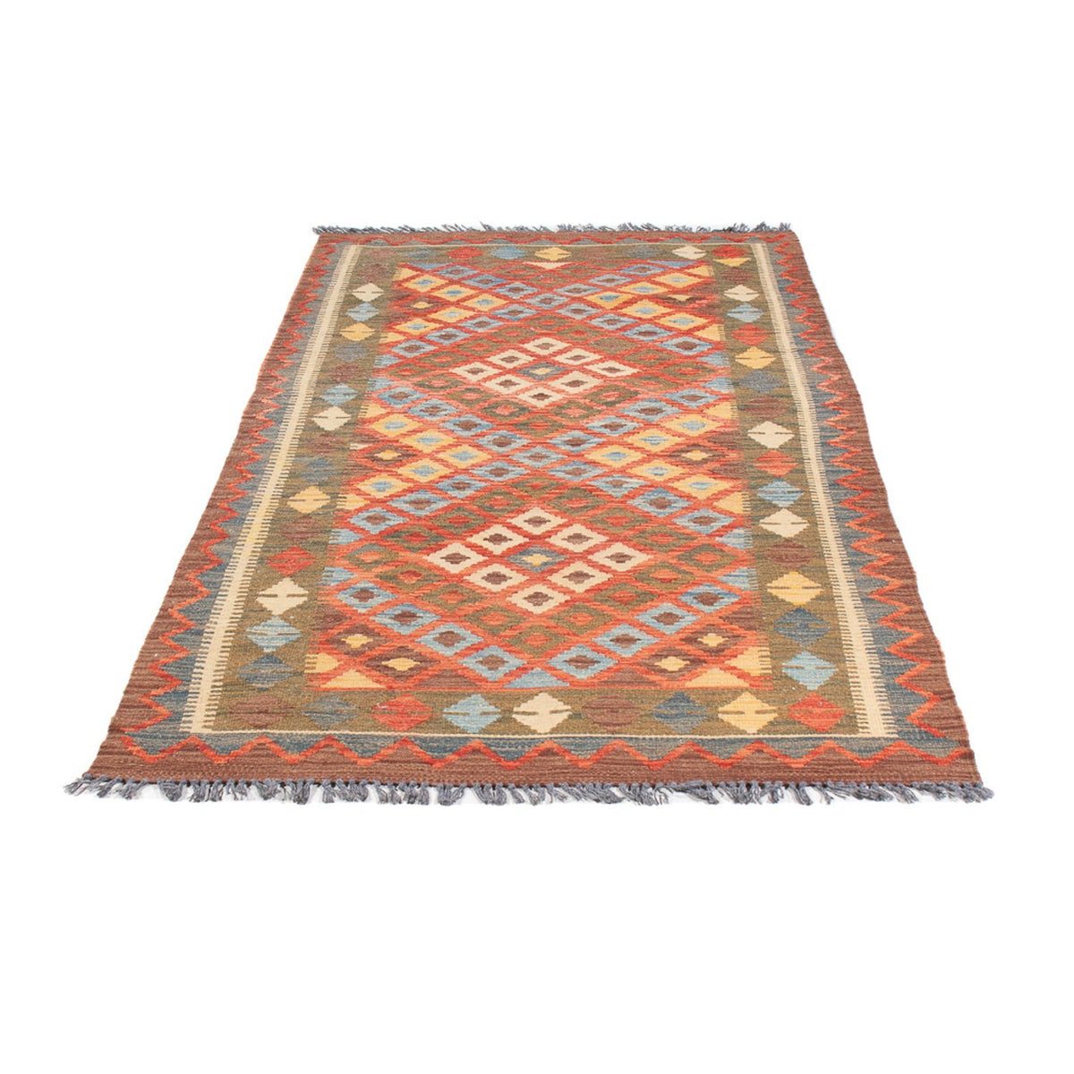 Tapis de couloir Tapis Kelim - Splash - 207 x 101 cm - multicolore