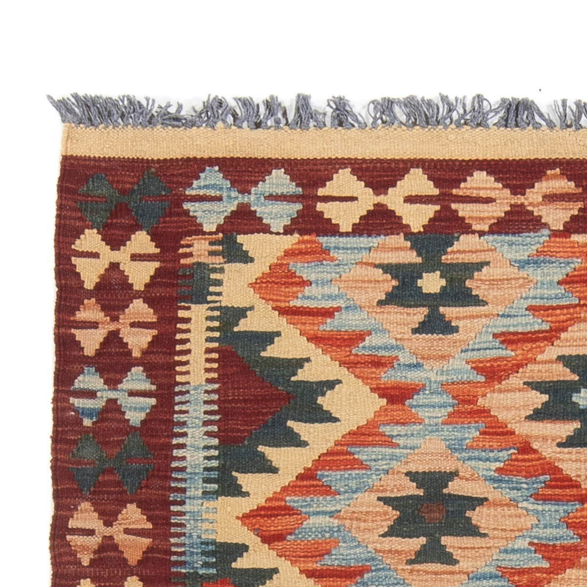 Tapis de couloir Tapis Kelim - Splash - 198 x 104 cm - multicolore