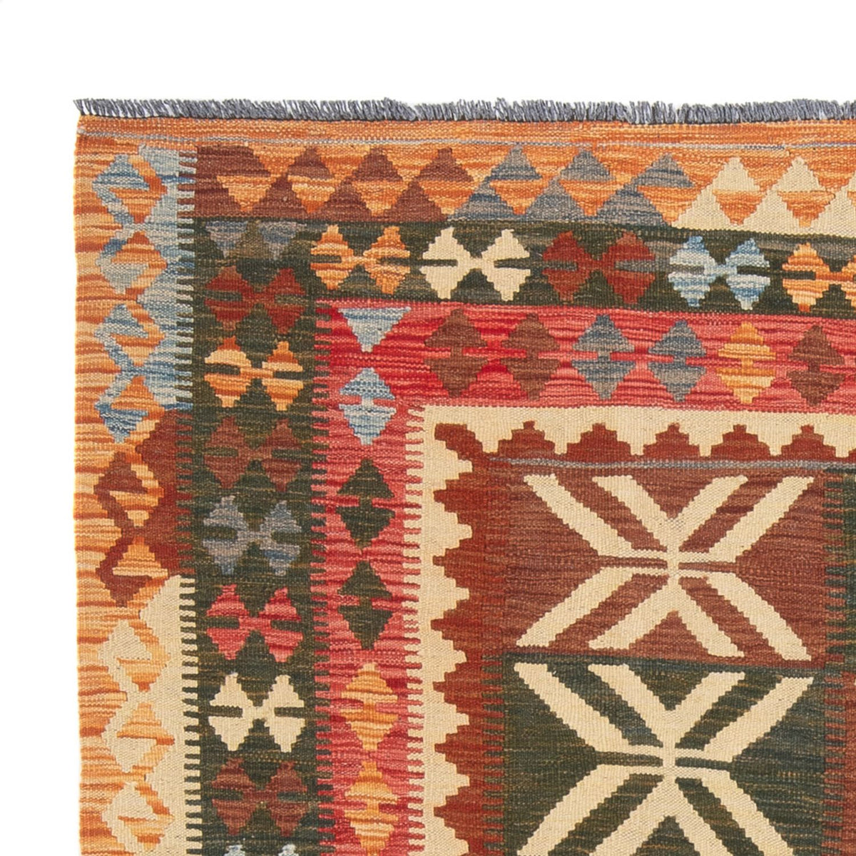 Tapis Kelim - Splash - 204 x 158 cm - multicolore