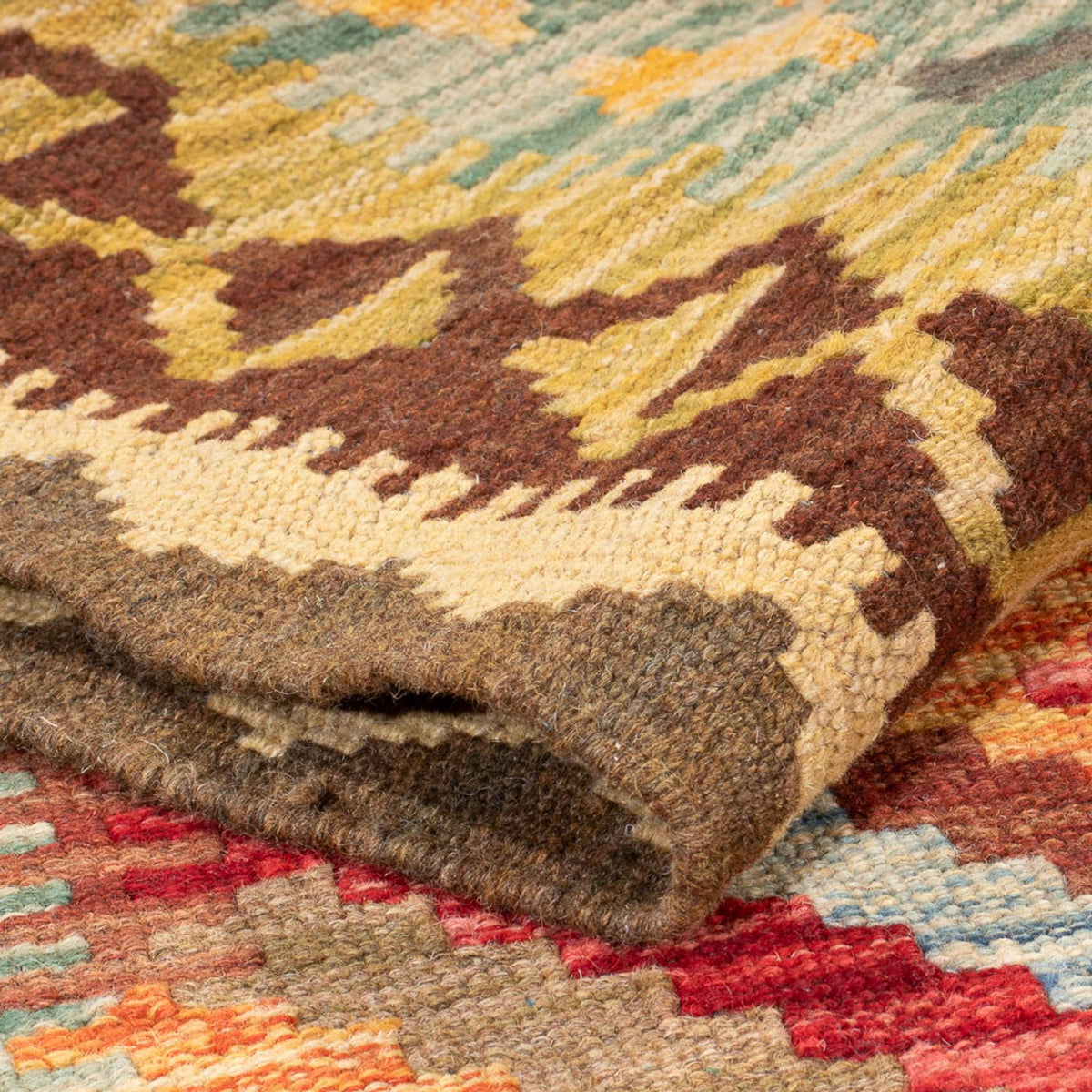 Tapis de couloir Tapis Kelim - Splash - 201 x 107 cm - multicolore