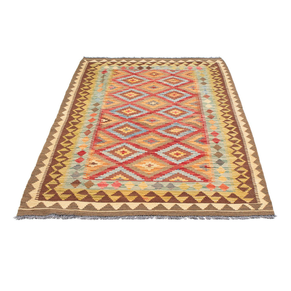 Tapis de couloir Tapis Kelim - Splash - 201 x 107 cm - multicolore