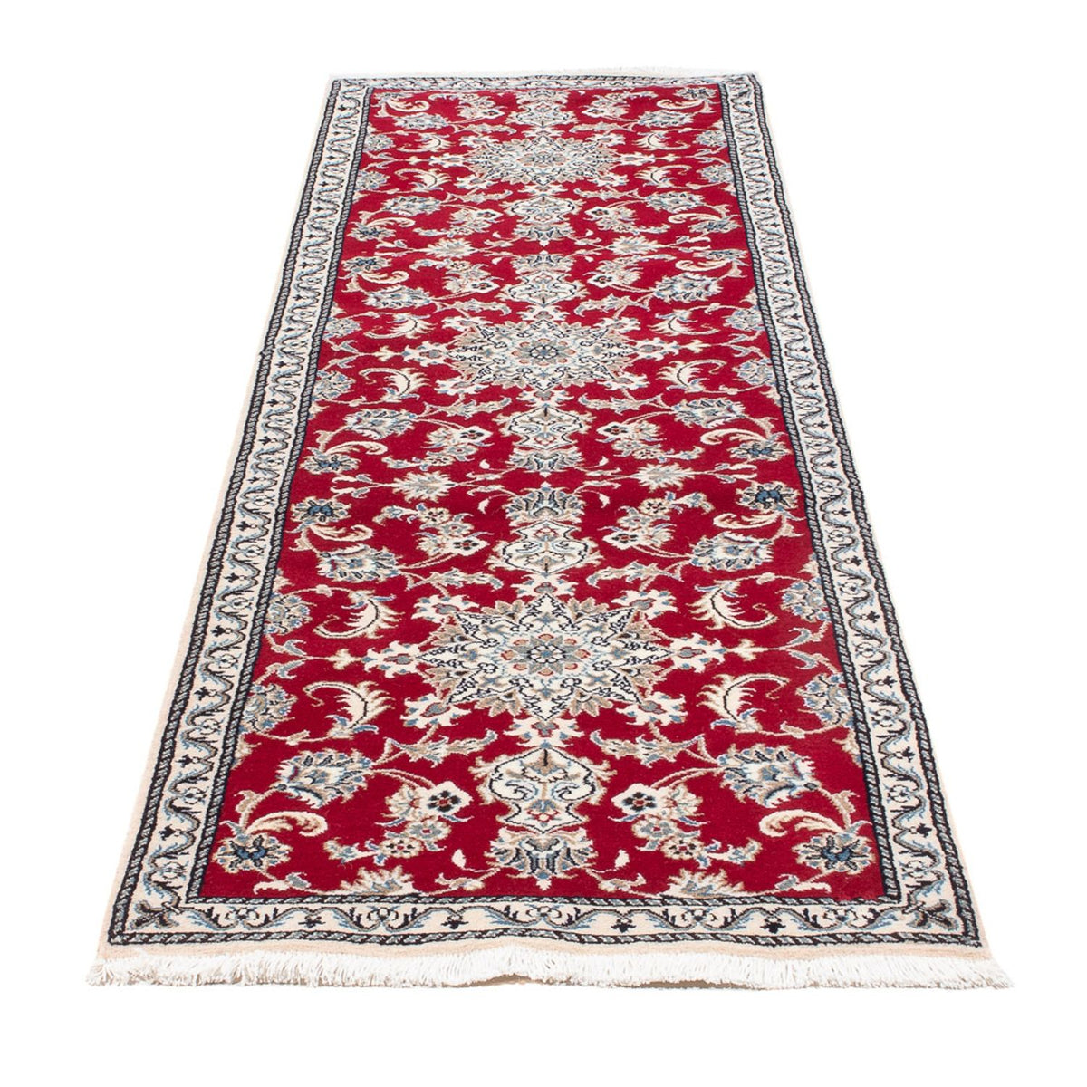 Tapis de couloir Tapis persan - Nain - 298 x 79 cm - rouge