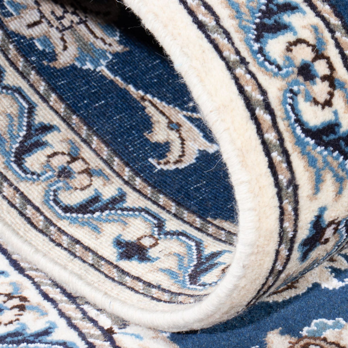 Tapis de couloir Tapis persan - Nain - 200 x 79 cm - bleu de mer