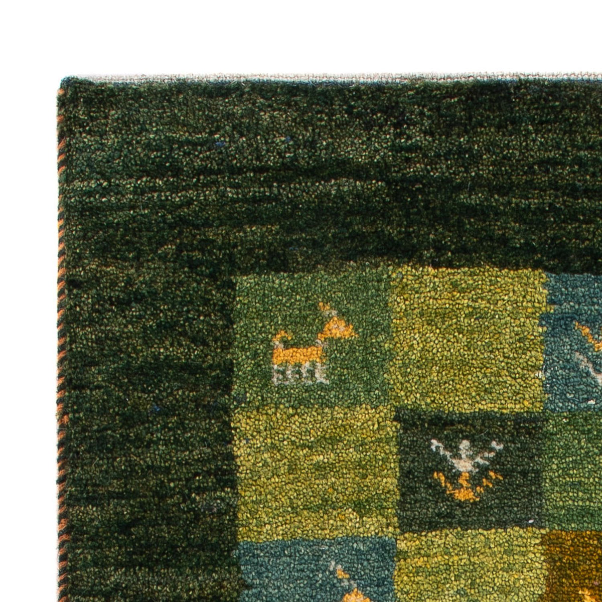 Tapis Gabbeh - Persan - 87 x 61 cm - vert