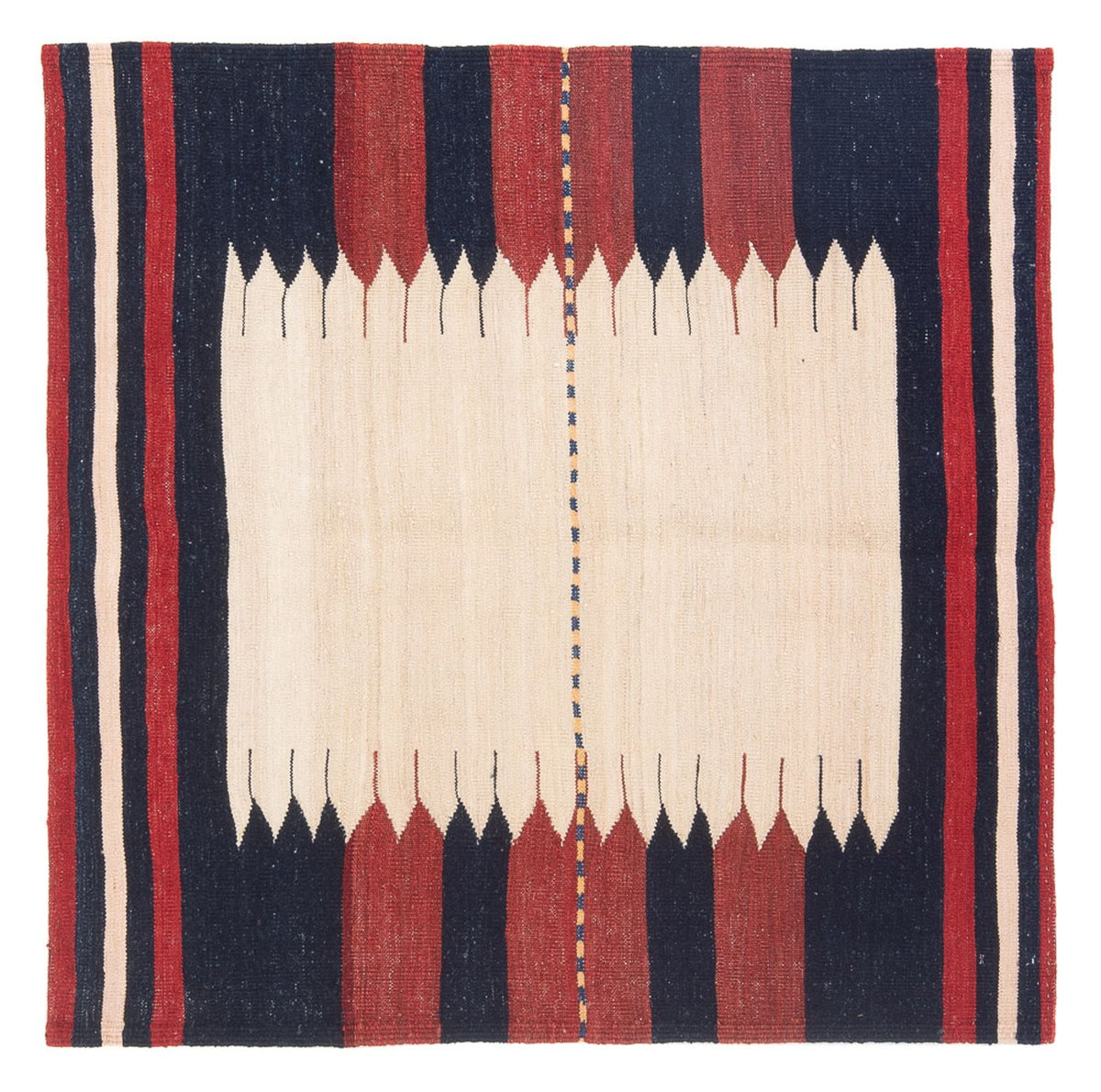 Tapis Kelim - Oriental carré - 129 x 119 cm - vert menthe