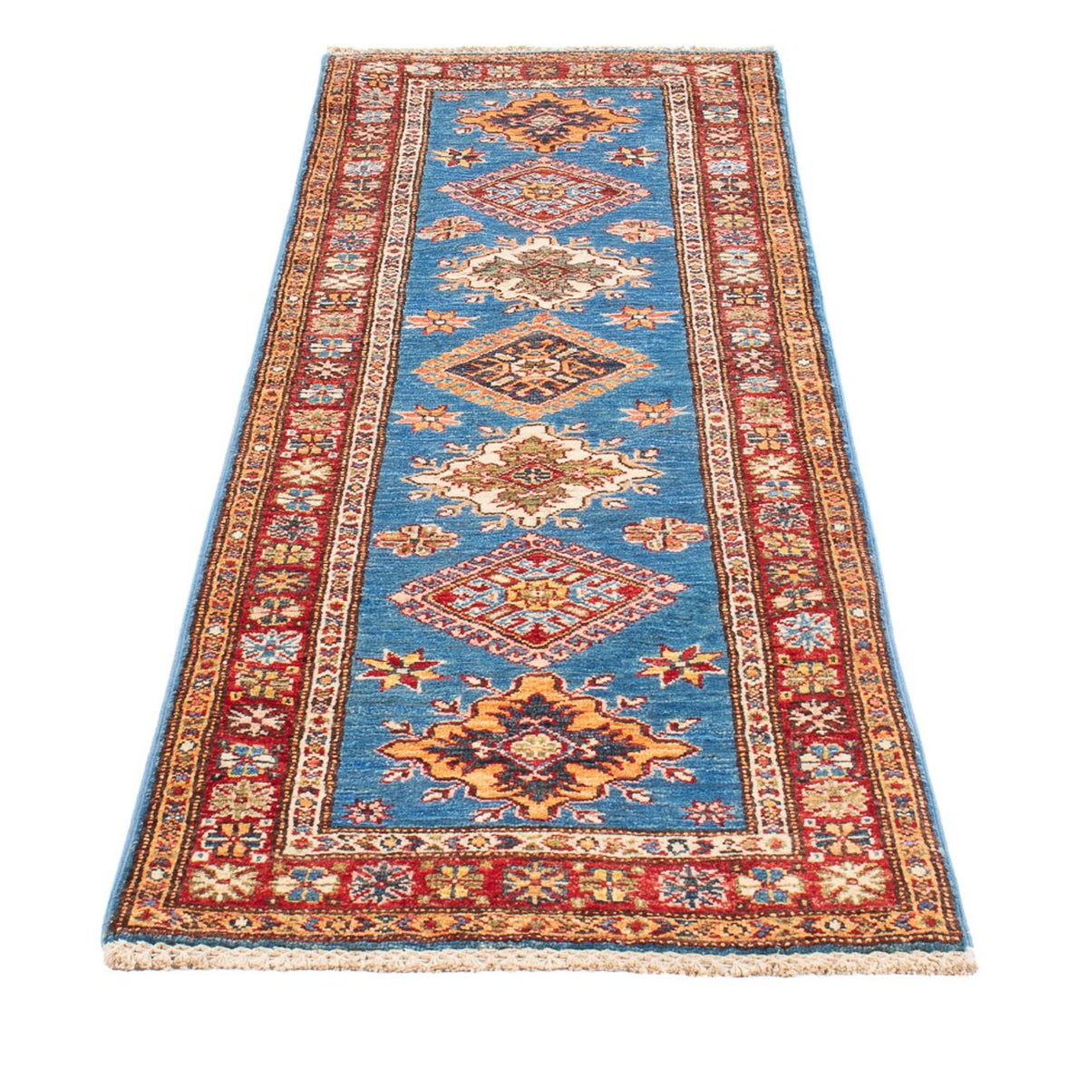 Tapis de couloir Tapis Ziegler - Kazak - 205 x 63 cm - bleu