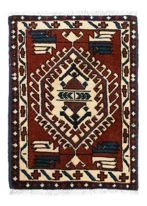 Tapis persan - Nomadic carré  - 54 x 40 cm - marron